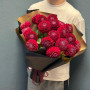 Букет из 19 красных георгин